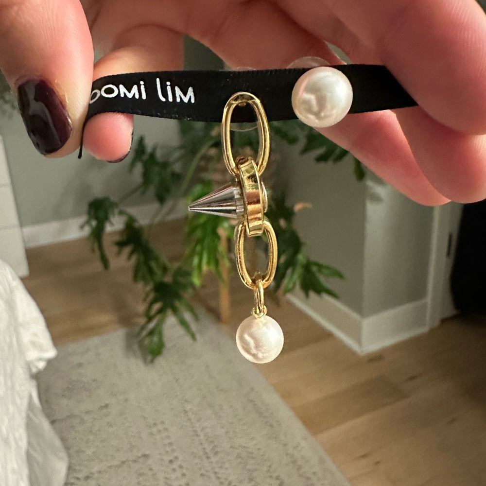 Joomi Lim Stuf and Pearl Assymetrical Earrings